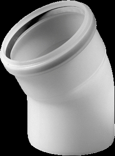 Rookgas bocht 125mm 45° transparant (Ubbink)